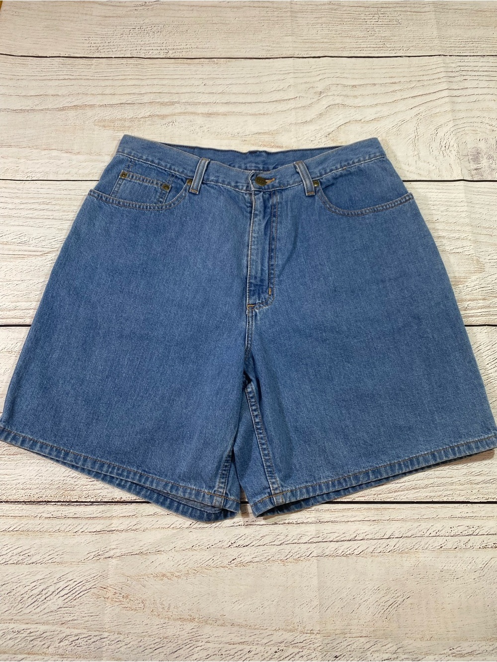 Vintage L.L. Bean Cotton Denim Shorts Blue size 14